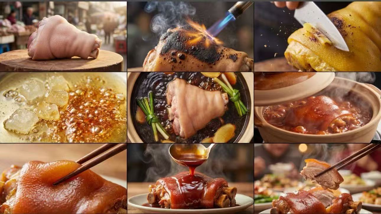 AI 美食摄影 红烧猪蹄